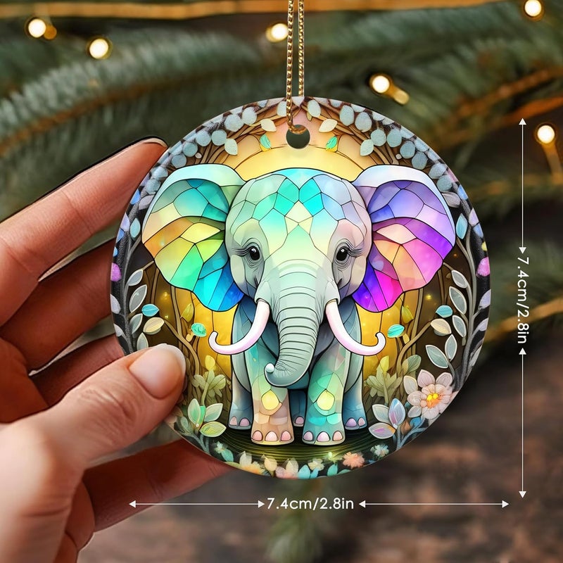 Touber Christmas Ornament, Elephant Christmas Ornaments for Tree, Christmas Tree Decor, Holiday Ornament - Image 3